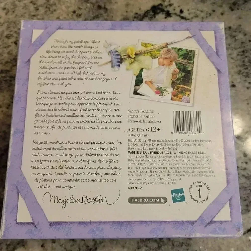 Hasbro Nature's Treasures Marjolein Bastin 750 pc Jigsaw Puzzle